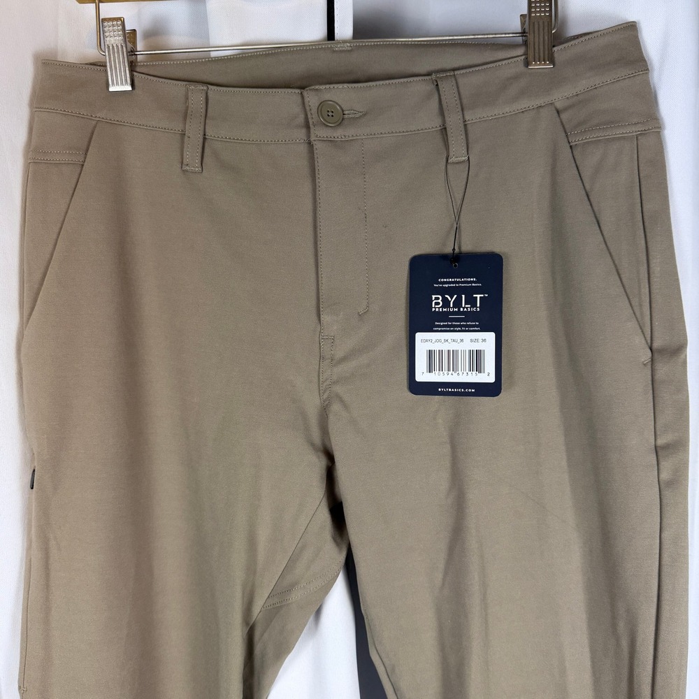 BYLT Premium Basics Everyday Jogger Pant Skinny Fit Taupe Mens 36